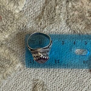 Silver and amethyst ring